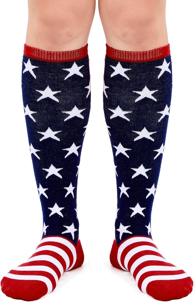 Zando 2 Pairs Knee High Socks for Women Striped Long Tube Athletic Soccer Socks for Casual Outdoor Sport - Image 3